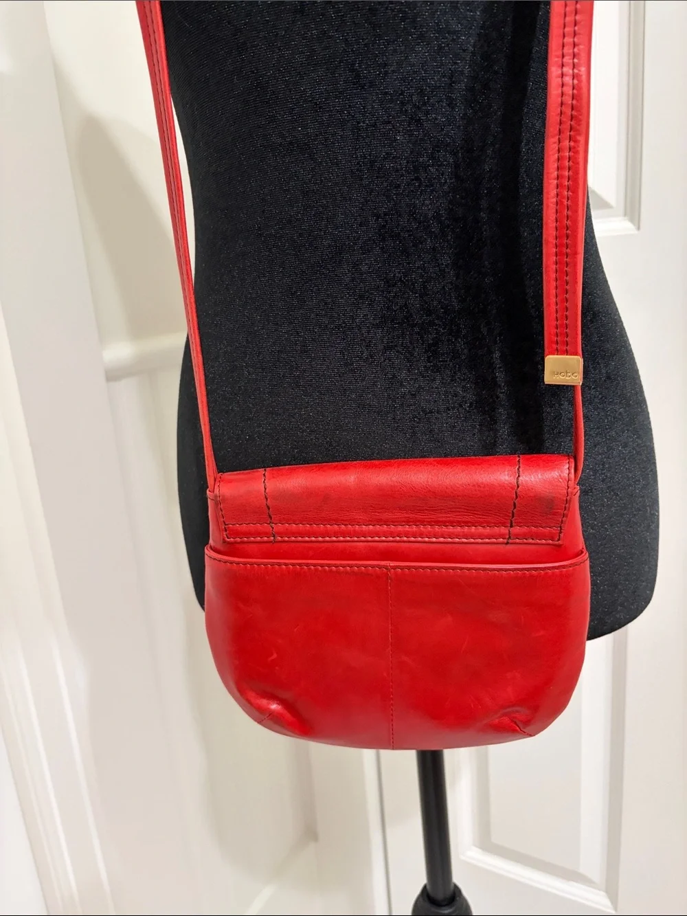 Hobo Red Leather Crossbody Bag Like New